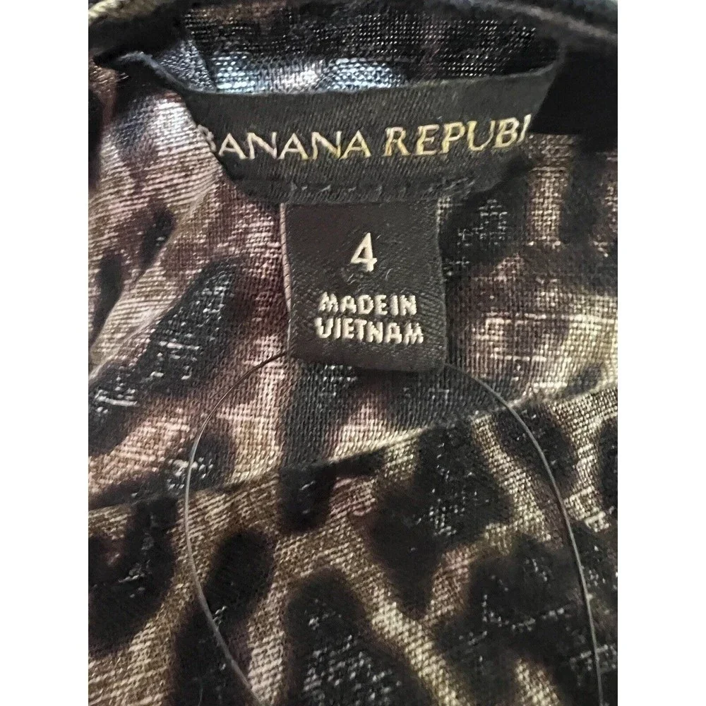Banana Republic Linen Blend Leopard Cheetah Animal Print Jumpsuit Women’s Size 4